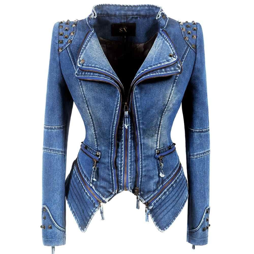 SX Studded Moto Denim Jacket size Small